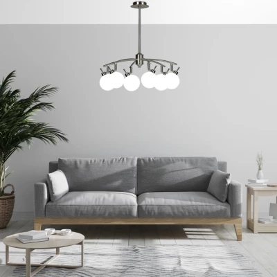 Závěsné bodové svítidlo GHOST - 6xG9, 40W, stříbrné / bílé