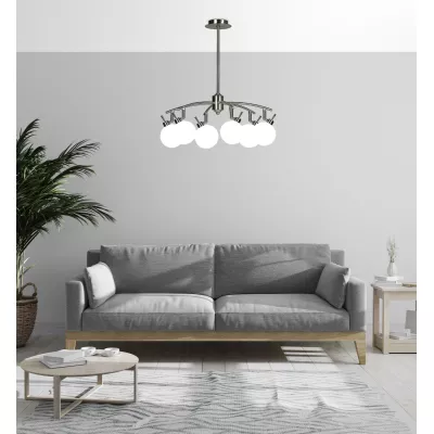 Závěsné bodové svítidlo GHOST - 6xG9, 40W, stříbrné / bílé