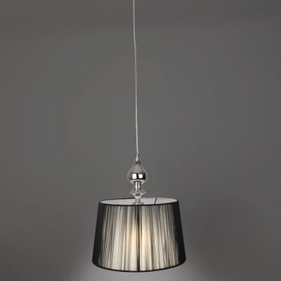 Závěsné moderní svítidlo GILLENIA - 1xE27, 60W, chromované / černé