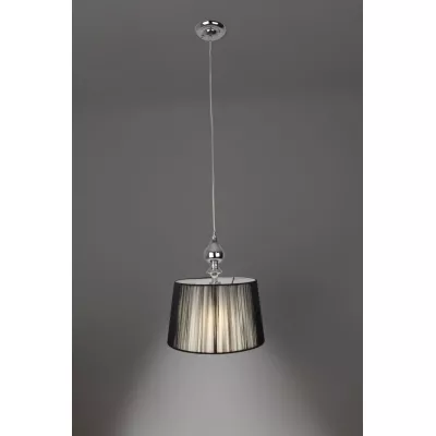 Závěsné moderní svítidlo GILLENIA - 1xE27, 60W, chromované / černé