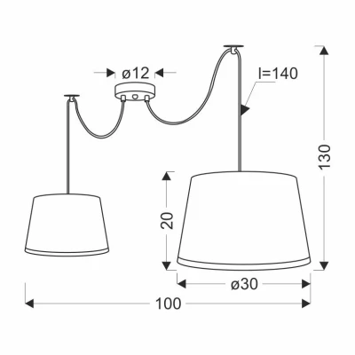 Moderní závěsné svítidlo GILLO - 2xE27, 40W, černé / zlaté