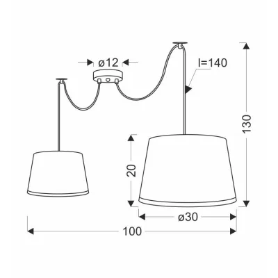 Moderní závěsné svítidlo GILLO - 2xE27, 40W, černé / zlaté