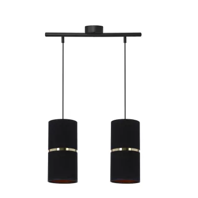 Moderní závěsné světlo nad jídelní stůl GINA - 2xE27, 60W, černé / zlaté