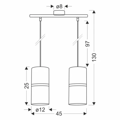 Moderní závěsné světlo nad jídelní stůl GINA - 2xE27, 60W, černé / zlaté