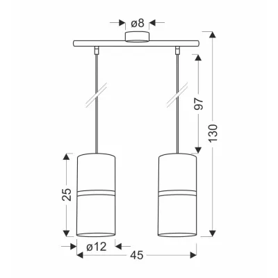 Moderní závěsné světlo nad jídelní stůl GINA - 2xE27, 60W, černé / zlaté