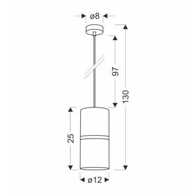 Moderní závěsné světlo GINA - 1xE27, 60W, černé / zlaté