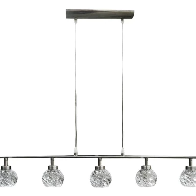 Moderní závěsné svítidlo GIRA - 5xG9, 40W, stříbrné / čiré