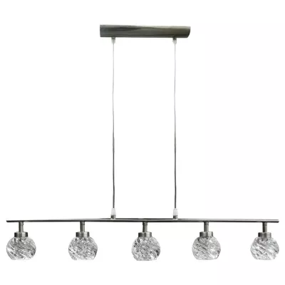 Moderní závěsné svítidlo GIRA - 5xG9, 40W, stříbrné / čiré