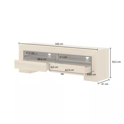 TV stolek DASI - dub / černý