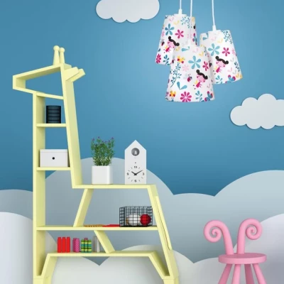 Dětský závěsný lustr na lanku GIRL - 3xE27, 40W, vícebarevný