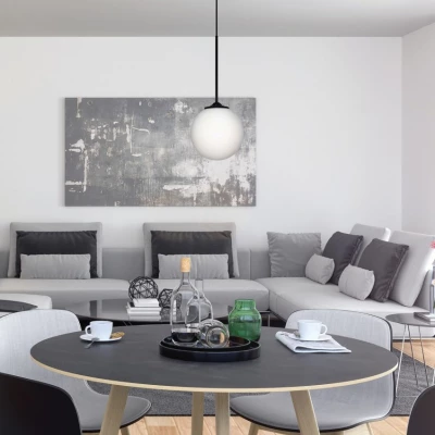 Závěsné osvětlení koule GLASGOW - 1xE27, 40W, 20cm, černé