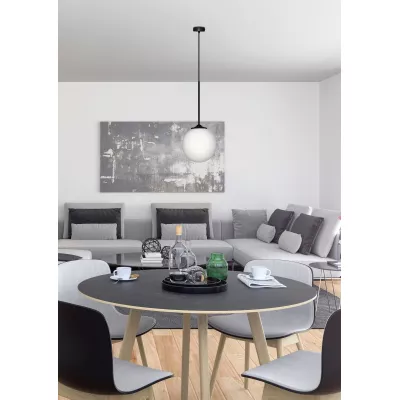 Závěsné osvětlení koule GLASGOW - 1xE27, 40W, 20cm, černé