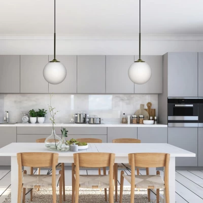 Závěsné světlo koule GLASGOW - 1xE27, 40W, 18cm, zlaté