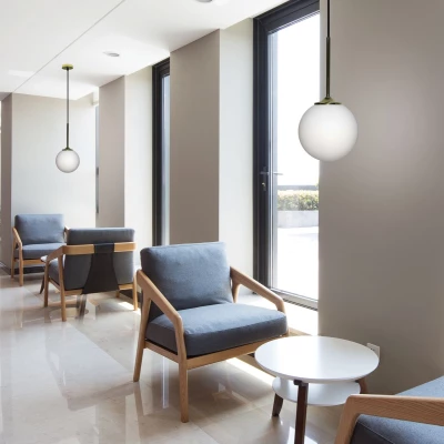 Závěsné svítidlo koule GLASGOW - 1xE27, 40W, 15cm, zlaté