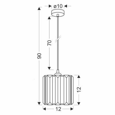 Závěsné osvětlení GLASSIA - 1xE27, 40W, černé / čiré