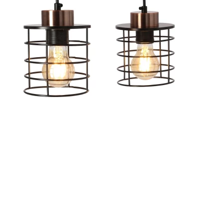 Závěsné svítidlo nad jídelní stůl GLOB - 2xE27, 40W, černé / zlaté