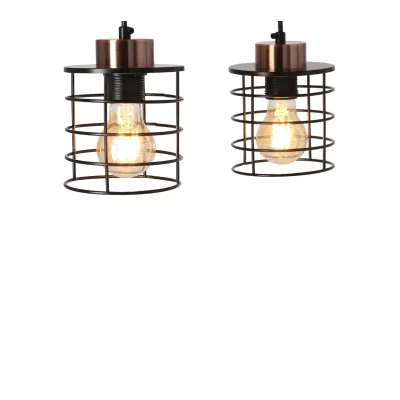 Závěsné svítidlo nad jídelní stůl GLOB - 2xE27, 40W, černé / zlaté