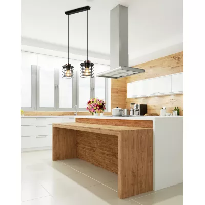 Závěsné svítidlo nad jídelní stůl GLOB - 2xE27, 40W, černé / zlaté