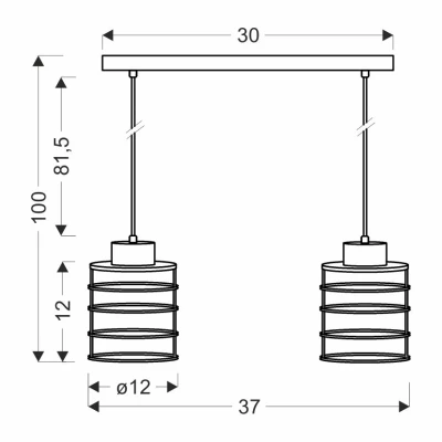 Závěsné svítidlo nad jídelní stůl GLOB - 2xE27, 40W, černé / zlaté
