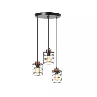 Industriální závěsné osvětlení GLOB - 3xE27, 40W, černé / zlaté