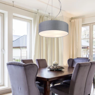 Závěsné moderní osvětlení GLOVEN - 3xE27, 40W, 40cm, kulaté, světlé šedé