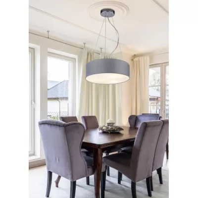 Závěsné moderní osvětlení GLOVEN - 3xE27, 40W, 40cm, kulaté, světlé šedé