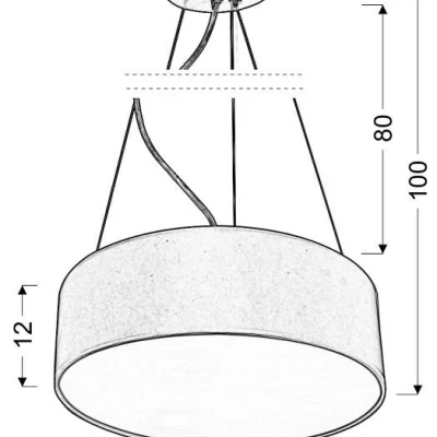 Závěsné moderní osvětlení GLOVEN - 3xE27, 40W, 40cm, kulaté, světlé šedé