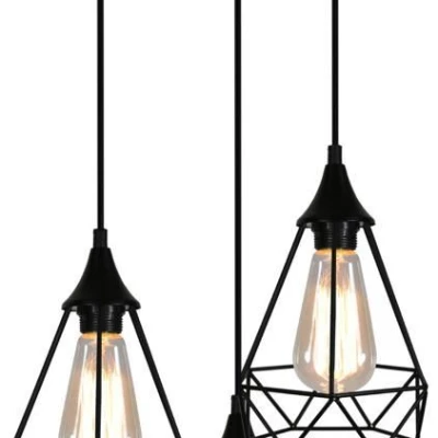 Závěsné loftové svítidlo GRAF - 3xE27, 60W, černé