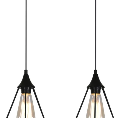 Závěsný lustr nad jídelní stůl GRAF - 2xE27, 60W, černý