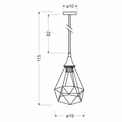 Závěsné loftové svítidlo GRAF - 1xE27, 60W, černé