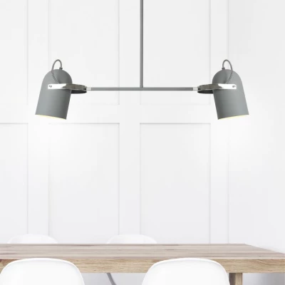 Závěsný bodový lustr nad jídelní stůl GRAY - 2xE27, 40W, šedý