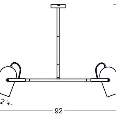 Závěsný bodový lustr nad jídelní stůl GRAY - 2xE27, 40W, šedý