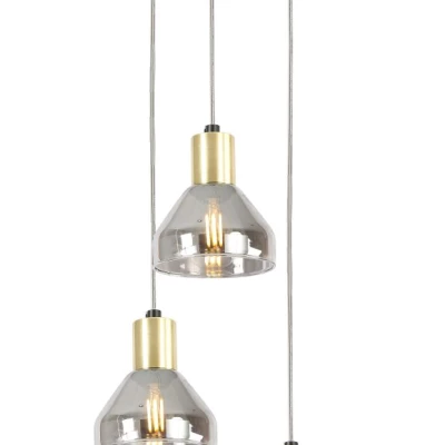 Moderní závěsné osvětlení GREGORY - 3xE14, 40W, černé / mosazné