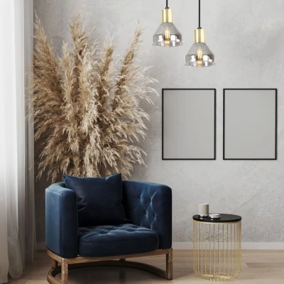 Moderní závěsné osvětlení GREGORY - 1xE14, 40W, černé / mosazné