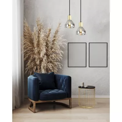 Moderní závěsné osvětlení GREGORY - 1xE14, 40W, černé / mosazné