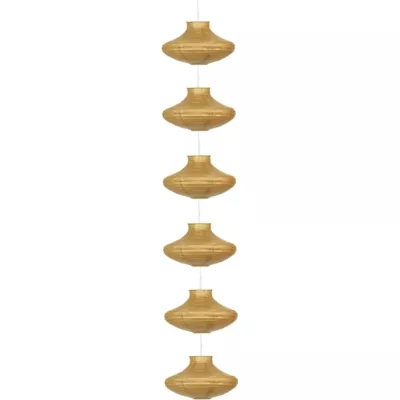 Závěsné papírové osvětlení GRIFF - 6xE14, 40W, hnědé