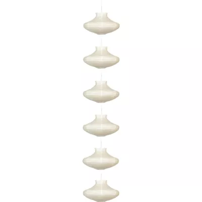 Závěsné papírové osvětlení GRIFF - 6xE14, 40W, bílé