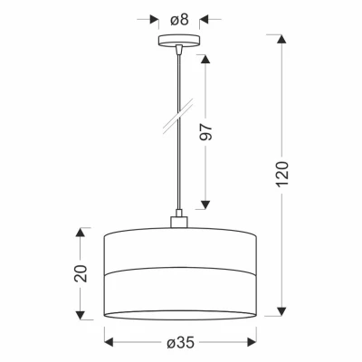 Moderní závěsný lustr GROSSETO - 1xE27, 60W, černý / mátový / béžový