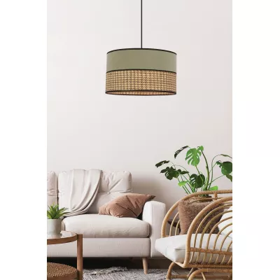 Moderní závěsný lustr GROSSETO - 1xE27, 60W, černý / mátový / béžový