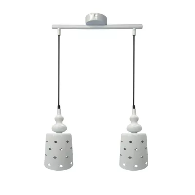 Závěsné moderní osvětlení nad jídelní stůl HAMP - 2xE27, 60W, bílé