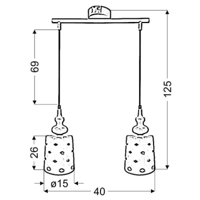 Závěsné moderní osvětlení nad jídelní stůl HAMP - 2xE27, 60W, bílé