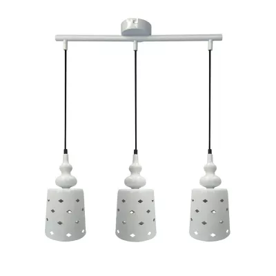 Závěsné moderní osvětlení nad jídelní stůl HAMP - 3xE27, 60W, bílé