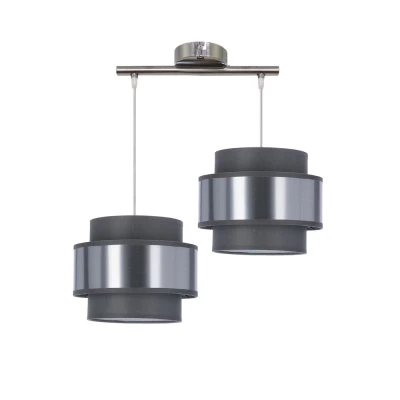 Závěsné moderní osvětlení nad jídelní stůl HARE - 2xE27, 60W, chromované / stříbrné / šedé