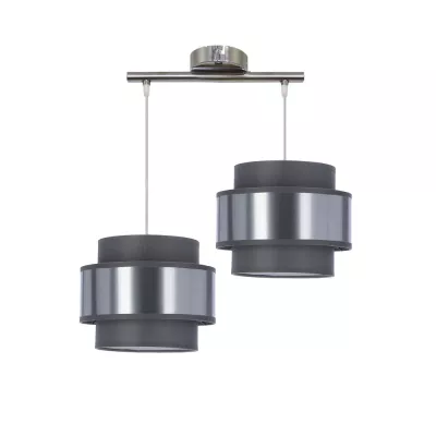 Závěsné moderní osvětlení nad jídelní stůl HARE - 2xE27, 60W, chromované / stříbrné / šedé