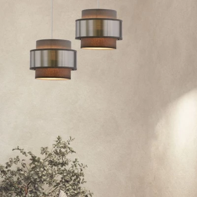 Závěsné moderní osvětlení nad jídelní stůl HARE - 2xE27, 60W, chromované / stříbrné / šedé