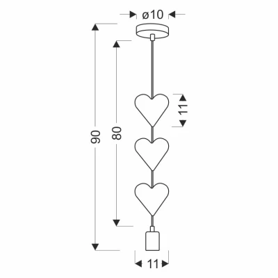 Dětské závěsné svítidlo HEARTS - 1xE27, 20W, bílé / růžové