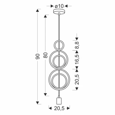 Závěsné svítidlo do dětského pokoje HOOPS 1 - 1xE27, 20W, různobarevné