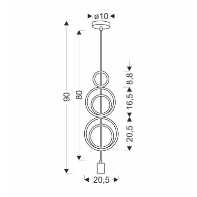 Závěsné svítidlo do dětského pokoje HOOPS 1 - 1xE27, 20W, různobarevné