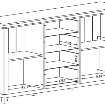 Široká kombinovaná komoda EROL - béžová / dub dunin
