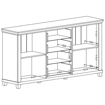 Široká kombinovaná komoda EROL - béžová / dub dunin
